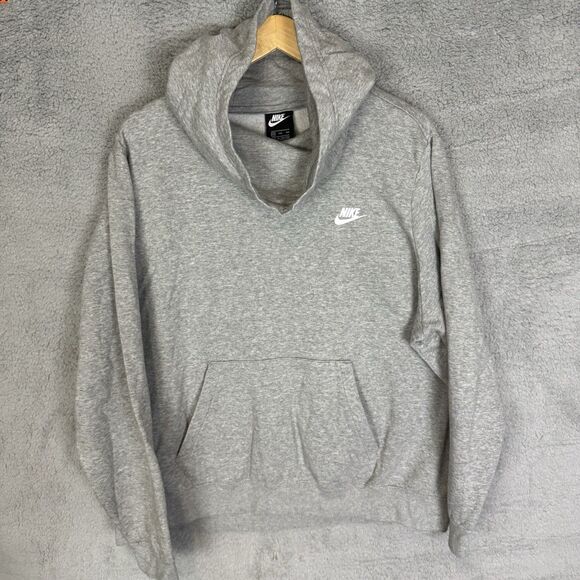 S Nike Hoodie Womens XXL Grey Pullover Swoosh Sweatshirt Casual Active - Picture 1 of 8